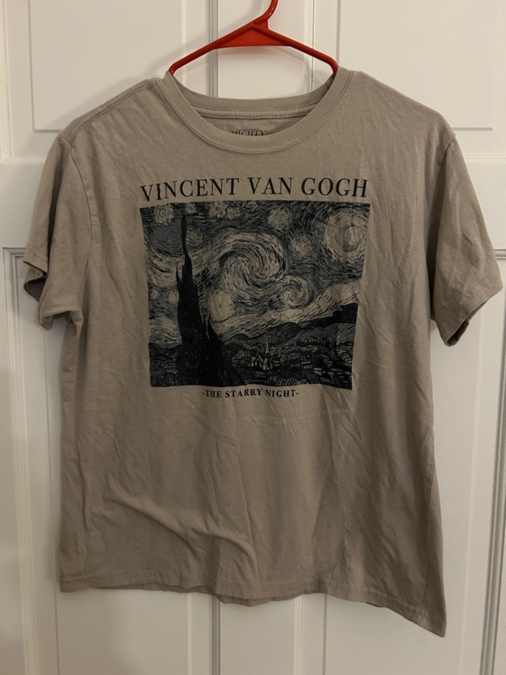 Mighty Fine Vincent Van Gogh Starry Night Short Sleeve Tee - Beige & Black